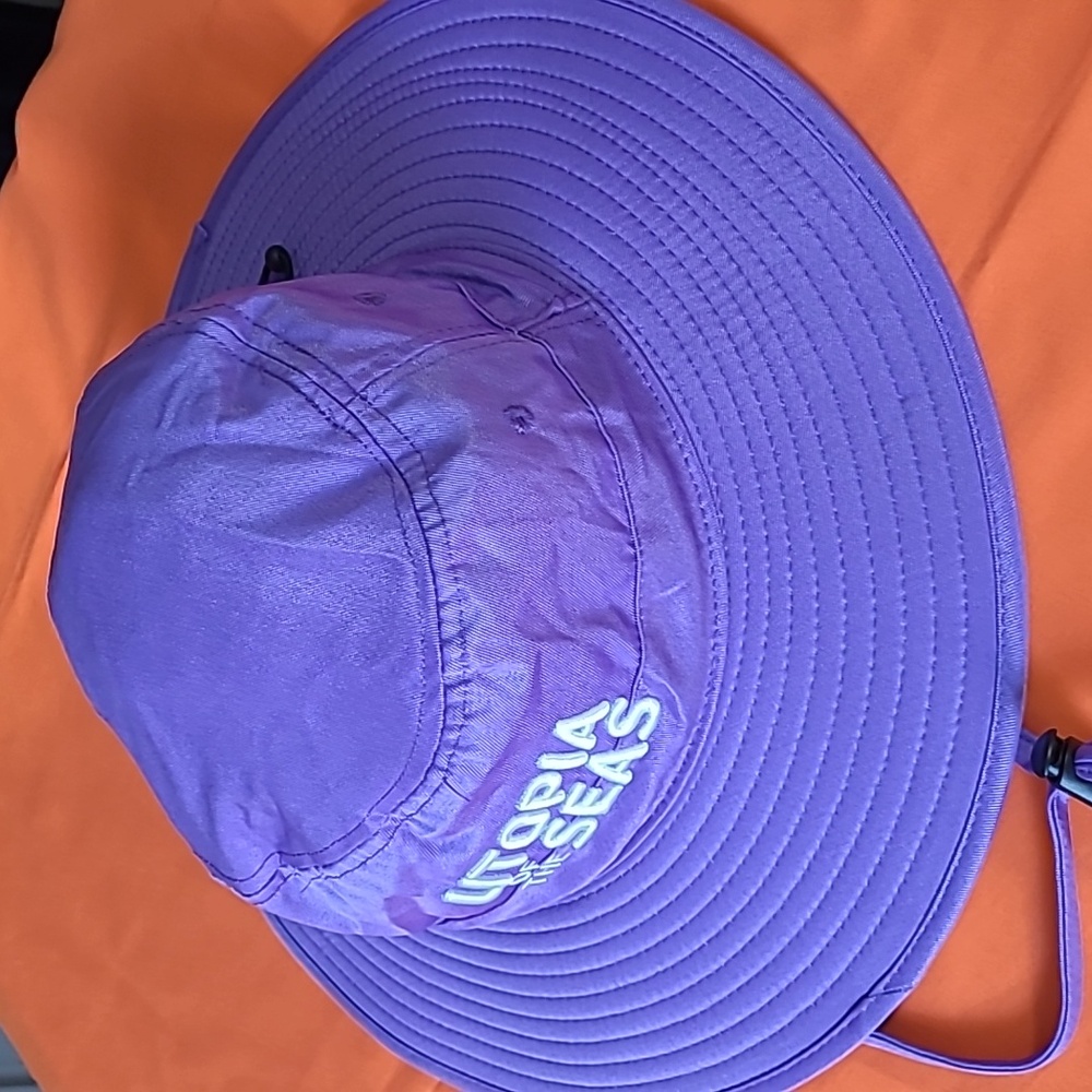 Utopia Of The Seas Embroided Purple Royal Caribbean Sun Bucket Hat Looks New! - Picture 2 of 5